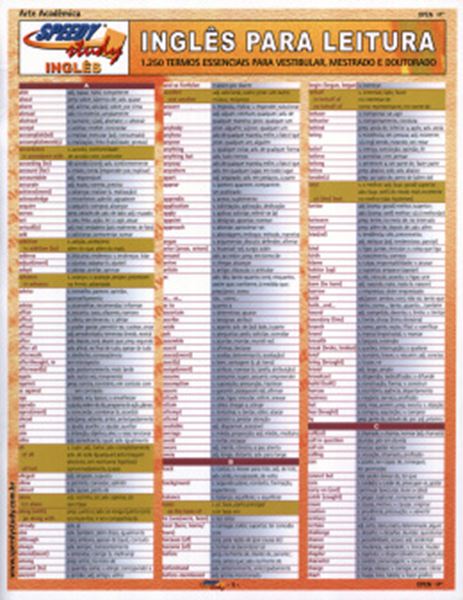 Picture of INGLES PARA LEITURA - 1250 TERMOS ESSENCIAIS PARA VESTIBULAR, MESTRADO E DOUTORADO