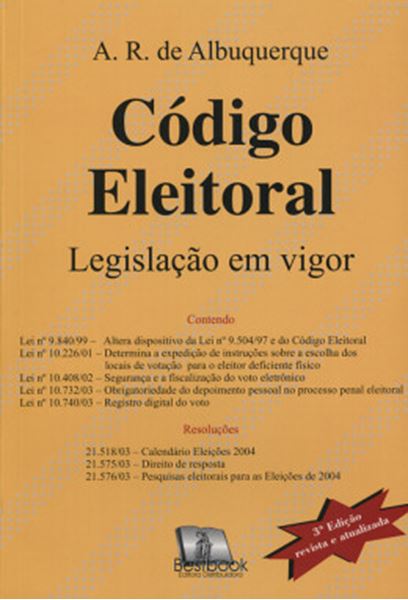 Picture of CODIGO ELEITORAL - LEGISLACAO EM VIGOR