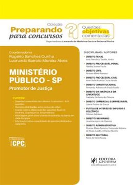 Picture of PREPARANDO PARA CONCURSOS - QUESTOES OBJETIVAS COMENTADAS - MINISTERIO PUBLICO DE SAO PAULO - PROMOTOR DE JUSTICA