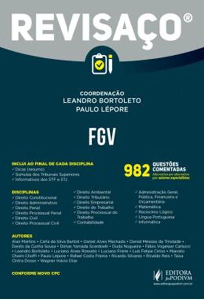 Picture of FGV - 982 QUESTOES COMENTADAS, ALTERNATIVA POR ALTERNATIVA POR AUTORES ESPECIALIZADOS