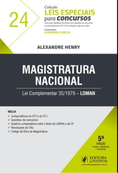 Picture of MAGISTRATURA NACIONAL - LEI COMPLEMENTAR 35/1979 - LOMAN - 5ª ED