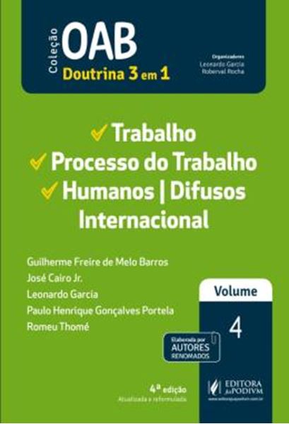 Picture of TRABALHO, PROCESSO DO TRABALHO, HUMANOS, DIFUSOS E INTERNACIONAL