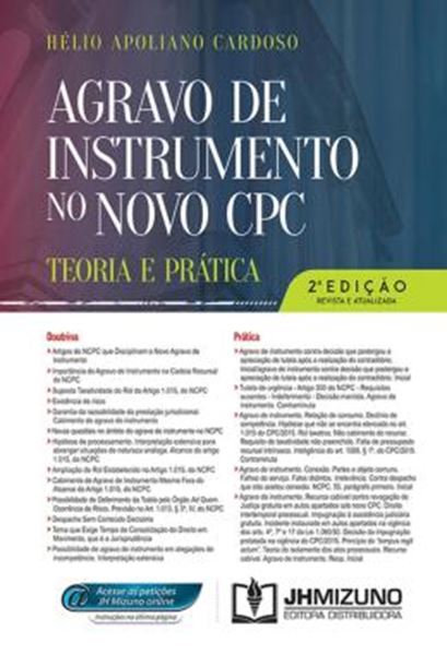 Picture of AGRAVO DE INSTRUMENTO NO NOVO CPC - TEORIA E PRATICA