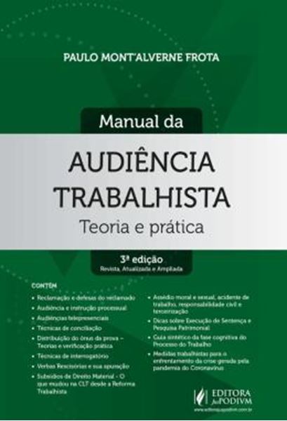 Picture of MANUAL DA AUDIENCIA TRABALHISTA - TEORIA E PRATICA