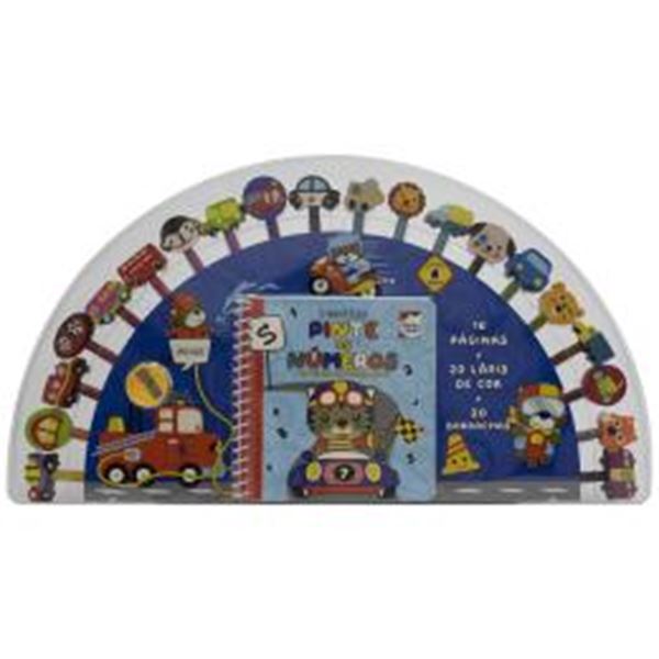 Picture of UM LIVRO-KIT DIVERTIDO! PINTE OS NUMEROS - EU AMO VEICULOS