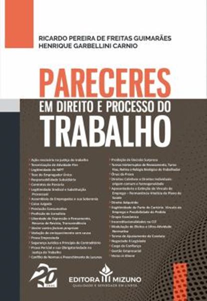 Picture of PARECERES EM DIREITO E PROCESSO DO TRABALHO - 1ª EDIÇÃO
