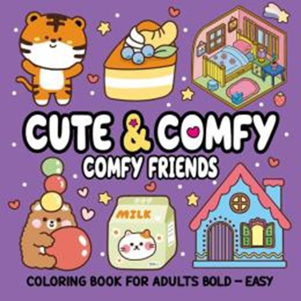 Picture of CUTE & COMFY COLORING BOOK FOR ADULTS - BOLD EASY - COMFY FRIENDS - LIVRO DE COLORIR ADULTO
