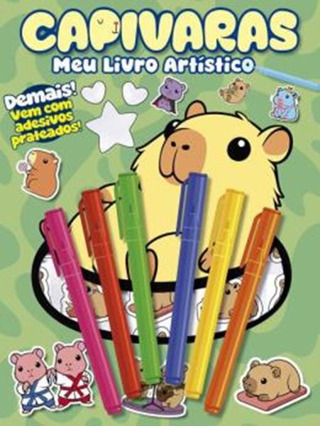 Picture of CAPIVARAS MEU LIVRO ARTISTICO - DEMAIS! VEM COM ADESIVOS PRATEADOS!